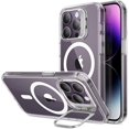 thumbnail image 2 of Funda transparente para iPhone 14 Pro compatible con MagSafe, protección militar, cámara con montura de anillo integrada, funda clásica con soporte para iPhone 14 Pro, 2 of 5