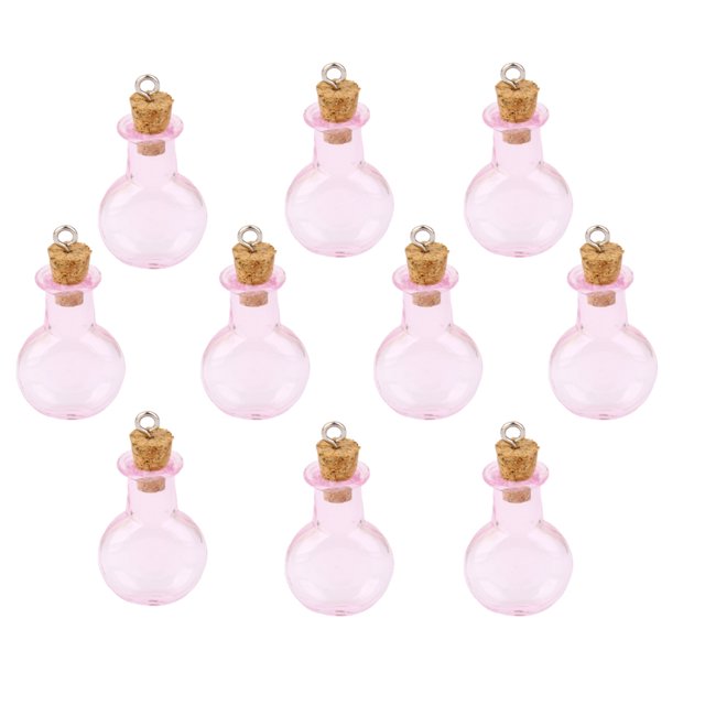 10pcs Botellas de corcho Vial Botella de deseos Colgante de bricolaje - Plano y Salvador Dali Mini botella
