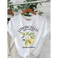 thumbnail image 1 of Vibrant Lemon Print Short Sleeve Crew Neck T-Shirt - Women's Casual Summer & Spring Top - Breathable, Soft, and Comfortable Clothing for Ladies, 1 of 5