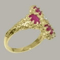 thumbnail image 3 of LBG British Made 10k Yellow Gold Cubic Zirconia & Ruby Womens Statement Ring - 33 size options - Size 10, 3 of 6