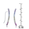 thumbnail image 4 of Sterling Silver Rainbow CZ Crawler Earrings, 4 of 4