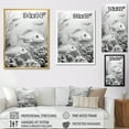 thumbnail image 4 of Designart "The World Of Grey And White Fish In Monochrome I" Coastal Coral Under Water Floater Framed Wall Art Living Room, 4 of 5