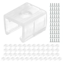 Uxcell Waterproof LED Strip Light Clips [50pcs] - Mounting Clips with Screws For 8x10mm LED Neon Flexible Strip Lighting, Neon Signs DIY - [Transparent - 0.57 IN]