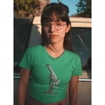 thumbnail image 2 of Classic Microscope Design Women Kelly Green T-Shirt, Female Small, 2 of 4
