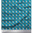 thumbnail image 1 of Soimoi Blue Modal Satin Fabric Tumble Stone Abstract Printed Fabric 1 Yard 42 Inch Wide, 1 of 5