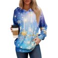 thumbnail image 2 of Hoodies For Women Oversized Winter Cute Sweatshirts Pullover Trendy Fall Clothes, Christmas Print Lightweight Design without Pockets for Comfortable Fall Winter Wear,Blue,L, 2 of 6