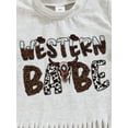 thumbnail image 5 of Western Baby Girl Clothes Cow Print Short Sleeve Tshirt Tass Top and Bell Bottom Pants Toddler Outfits, 5 of 8