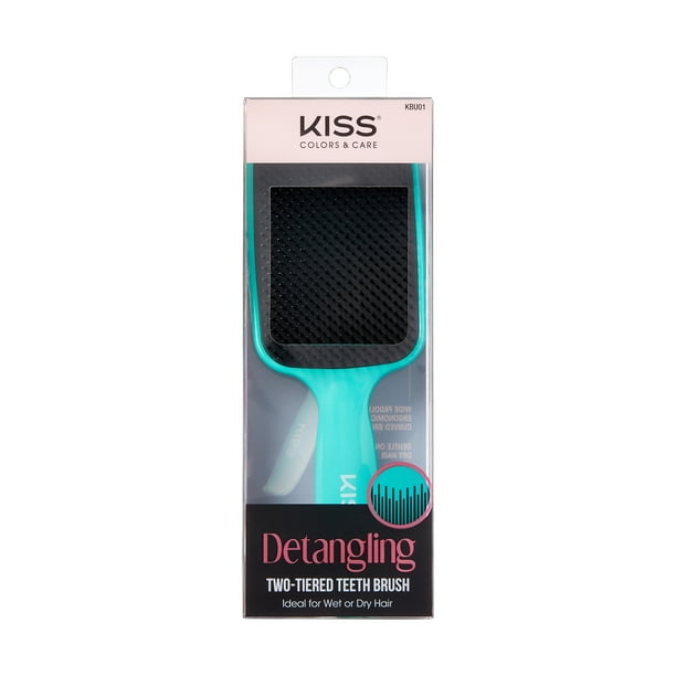 KISS COLORS & CARE TwoTiered WidePaddle Wet/Dry Detangling Brush