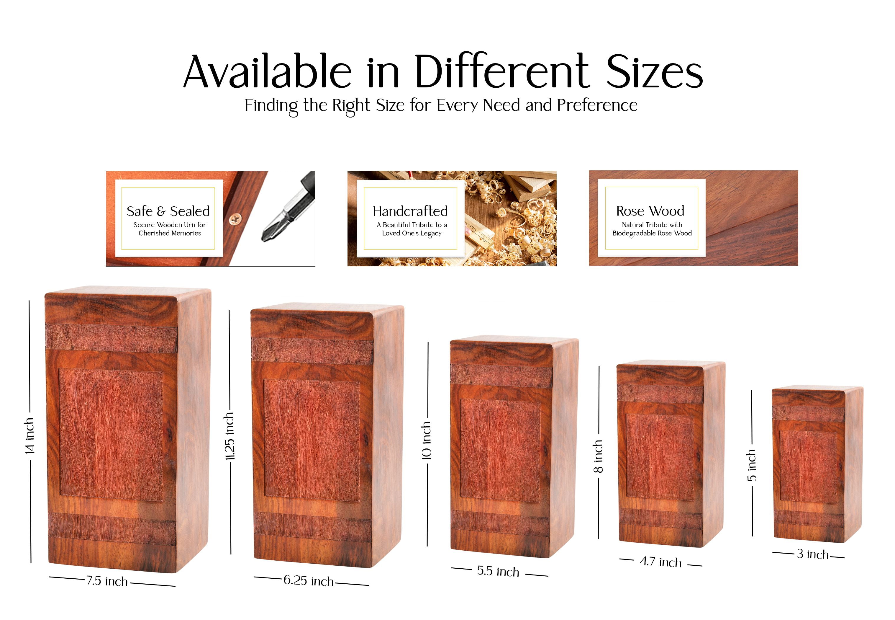 KARYLIZ Bamboo Wooden Urns For Grandma - Urn For Ashes Adult Male - Cremation Urns For Human Ashes - Wood Urns For Human Ashes - Urns For Human Ashes Adult Female - Urn For Ashes For Women 14 Inch