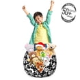 thumbnail image 3 of Floral Storage Toy Bag Chair, Abstract and Monochrome Illustration of Garden Items Botany Details, Stuffed Animal Organizer Washable Bag, Small Size, Charcoal Grey and White, by Ambesonne, 3 of 3