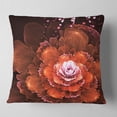 thumbnail image 2 of Designart Fractal Orange Flower - Floral Throw Pillow - 16x16, 2 of 5