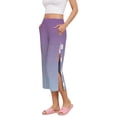 thumbnail image 2 of VV AVEORS Tear Away Capri Sweatpants For Women Breakaway Wide Leg Knee Ankle Replacement Adaptive Pants Purple M, 2 of 5