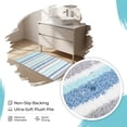 thumbnail image 3 of Unique Bargains Absorbent Striped Non Slip Quick Dry Washable Bath Mats Blue 30"x17", 3 of 5