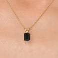 thumbnail image 3 of Gem Stone King 14K Yellow Gold Black Onyx Pendant Necklace for Women | 0.97 Cttw | Gemstone December Birthstone | Octagon 7X5MM | With 18 inch Chain, 3 of 6