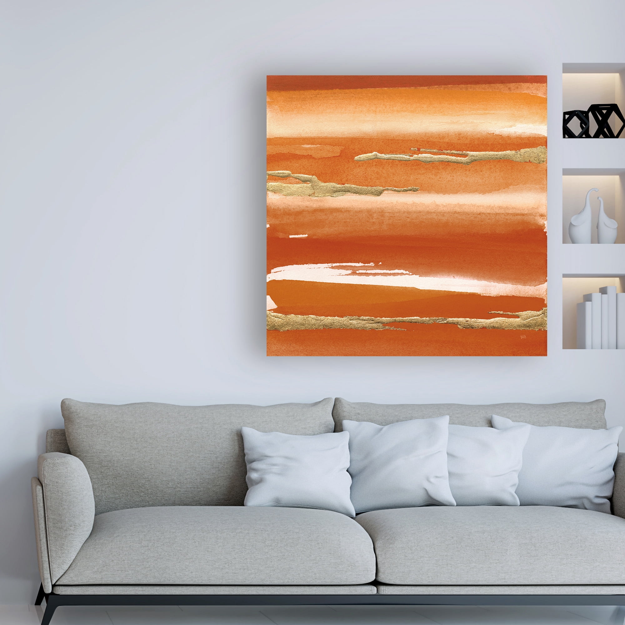 Chris Paschke 'Gilded Mandarin III Burnt Orange' Canvas Art