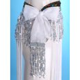 thumbnail image 5 of Haitryli Womens Belly Dance Skirt Fringed Hip Scarf Colorful Waistband Tiered Sequin Tassel Waist Chain White One Size, 5 of 7
