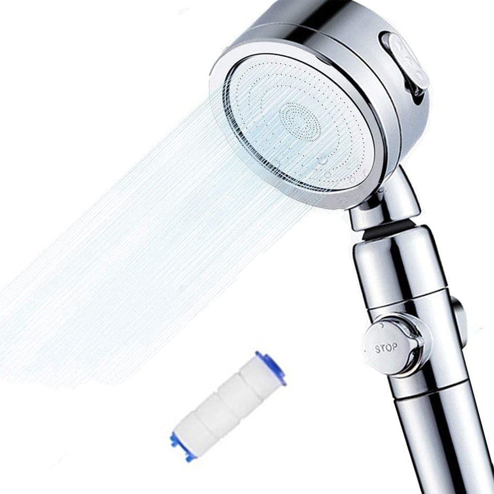 Handheld Shower Head 3 Modes Adjustable ON/OFF Switch Water Saving Ionic Filter 