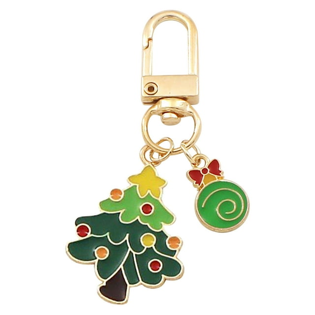 Xihbxyly Juego de Llaveros Navideños de Aleación con Diseños Intrincados de Árbol de Navidad, Muñeco de Nieve y Dulces. Ideal para Regalos Navideños. Pequeños Accesorios con Encanto. 1 Llavero con Co