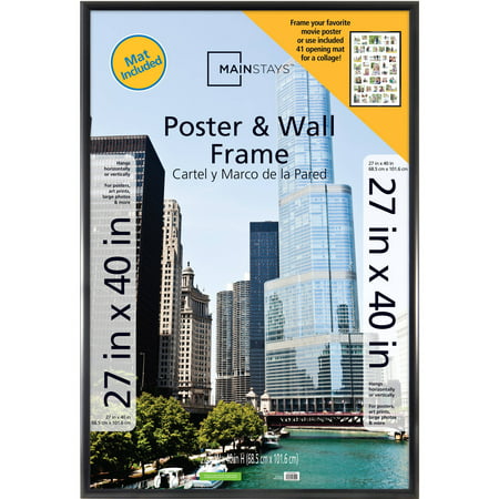 Mainstays 27x40 Trendsetter 41-Opening Collage Mat Poster and Picture Frame, Matte Black