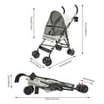 thumbnail image 3 of Pet Travel Stroller,Foldable Dog Cat Jogger Stroller, Cat Stroller Small Dog Stroller with 4 Wheels,Breathable & Visible Mesh for Walking, Shopping,Traveling (Gray), 3 of 9
