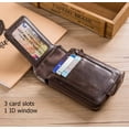 thumbnail image 3 of BULLCAPTAIN Men Zipper Around Wallet Genuine Leather RFID Blocking Bifold Large Capacity Coin Purse with ID Window (Black), 3 of 6