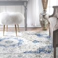 thumbnail image 3 of nuLOOM Paisley Verona Vintage Persian Area Rug, 6' 7" x 9' Oval, Blue, 3 of 4