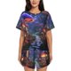 thumbnail image 1 of Balery Jungle Path Glowing Mushrooms Conjunto de Pijama para Mujer con Estampado, Dos Piezas de Manga Corta y Shorts, Ropa de Dormir Suave con Cuello Redondo y Bolsillos-Small, 1 of 6