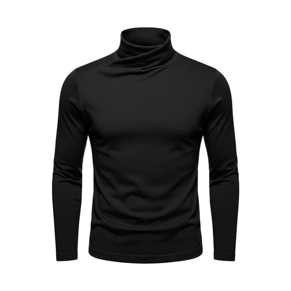 jjayotai Mens Turtleneck Shirts Slim Fit Shirt Tops Lightweight Pullover Thermal Sweater Casual Long Sleeve Shirt