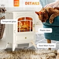 thumbnail image 6 of HOMCOM Electric Fireplace Heater, Fireplace Stove with Realistic LED Flames and Logs, and Overheating Protection, 725W/1450W, Beige, 6 of 9