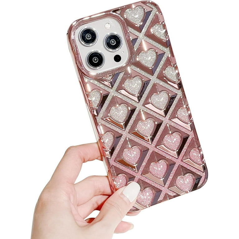 Chrome Case for Women/Girls, Sparkling Classic Plaid Hearts Creative Phone  Case Compatible with iPhone 15 Plus, Glod - Walmart.com