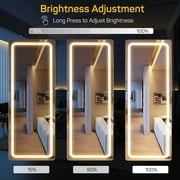 Full Length Mirror with LED Lights Rectangle 60*16 Full Body Floor Mirror with Stand Wall Mounted