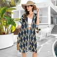 thumbnail image 5 of Moroccan Stripe Pattern Women's Swimwear Cover Up Summer Cardigan Beach Pool Cover Up Loose for Swimsuits Casual Wear, 5 of 7