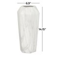 thumbnail image 4 of DecMode 14" Faux Marble White Ceramic Vase, 4 of 14
