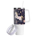 thumbnail image 2 of Unicorns Stars and Flowers 40 oz Tumbler with Handle Insulated&nbsp;Travel Mug&nbsp;Lid Straw Leak Proof Steel Vacuum Water Bottles Glasses Fits in Car Cup Holder, 2 of 7