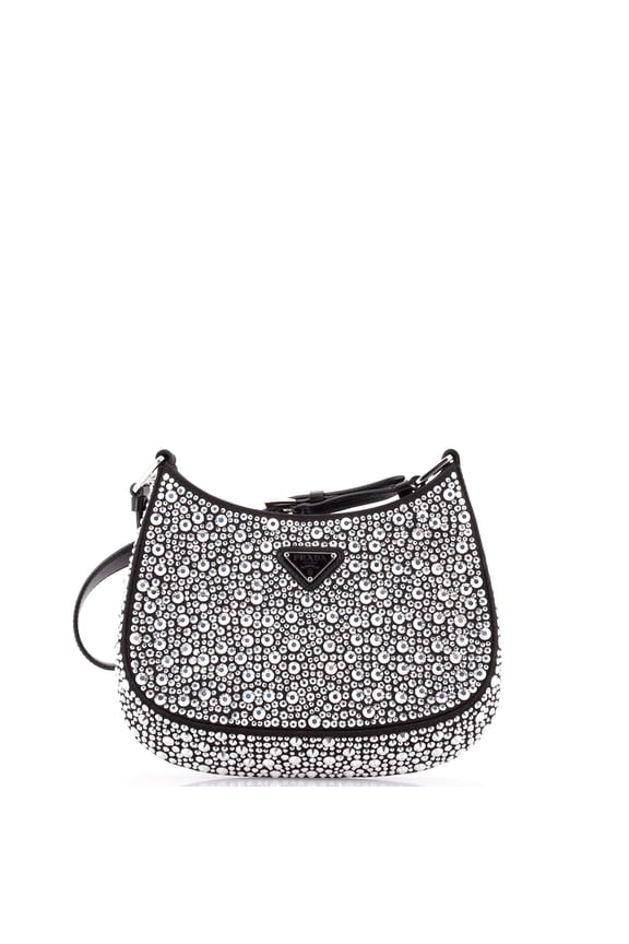 Pre-Owned Cleo Shoulder Bag Crystal Embellished Satin Small By Rebag