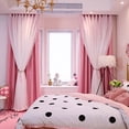 thumbnail image 1 of Agiferg Starry Sky Sheer Curtain Tulle Window Treatment Voile Drape Valance Double-deck, 1 of 6