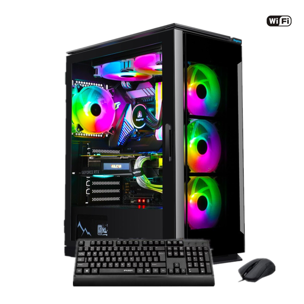 IPASON Gaming Desktop PC, AMD Ryzen 7 5700X 8 Core up to 4.6GHz, RTX