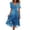Dark Blue, variant on Summer Dresses for Women Casual Plus Size Wrap V Neck Solid Color Tunic Dress Short Sleeve A-Line Ruffle Hem Flowy Dress