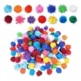 thumbnail image 1 of 200 piezas de pompones, bolas de pompones multicolores, material para manualidades y manualidades DIY para fiestas, decoraciones y decoración Purpurina de 1 cm, 1 of 8