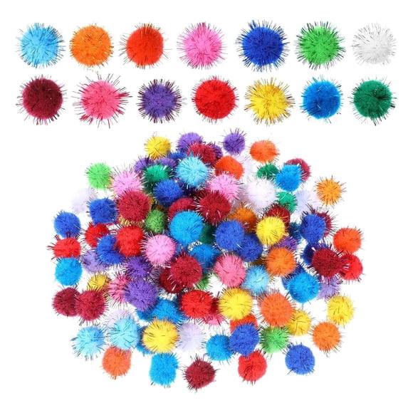 200 bolas de pompones multicolores suaves para hacer manualidades y manualidades creativas Purpurina de 2 cm