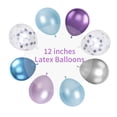 thumbnail image 3 of Frozen Balloons, 12 Inch Purple Blue White and Silver Balloons with Snowflake, 3 of 7