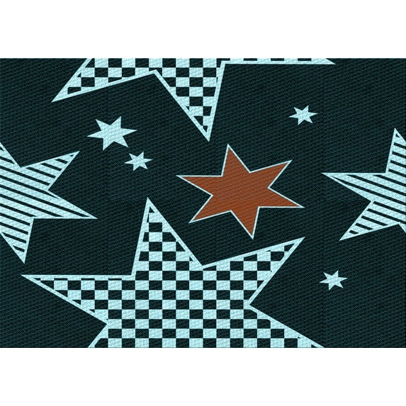 Ahgly Company Machine Washable Indoor Rectangle Transitional Deep-Sea Green Area Rugs, 3' x 5'