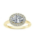 thumbnail image 1 of 0.65 Carat Excellent Oval Cut Natural Diamond Unique Halo Ring for Engagement Solid 14K Yellow Gold Size 8.5, 1 of 8