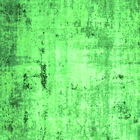 Ahgly Company Indoor Square Oriental Green Industrial Area Rugs, 7' Square