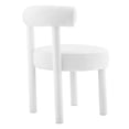 thumbnail image 4 of Side Dining Chair, White, Velvet, Kitchen Cafe Bistro Hospitality Restaurant, Modern Boutique HB34837, 4 of 9