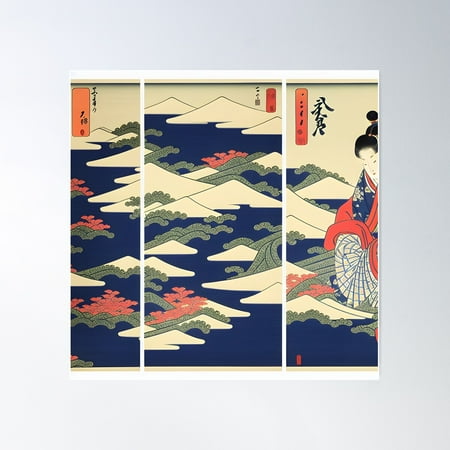 Ukiyo-E Art Poster Wall Art, Modern Wall Decor For Living Room Bedroom, 8x12 UNFRAMED