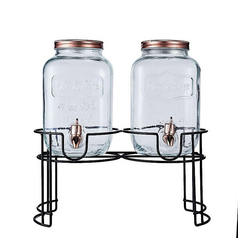 Tablecraft BDG3000 2 gal. Mason Jar Glass Beverage Dispenser