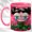 Pink, variant on Jeweled Rain Cloud Face Coffee Mug, Emotional Art Mug, Ceramic 11 oz