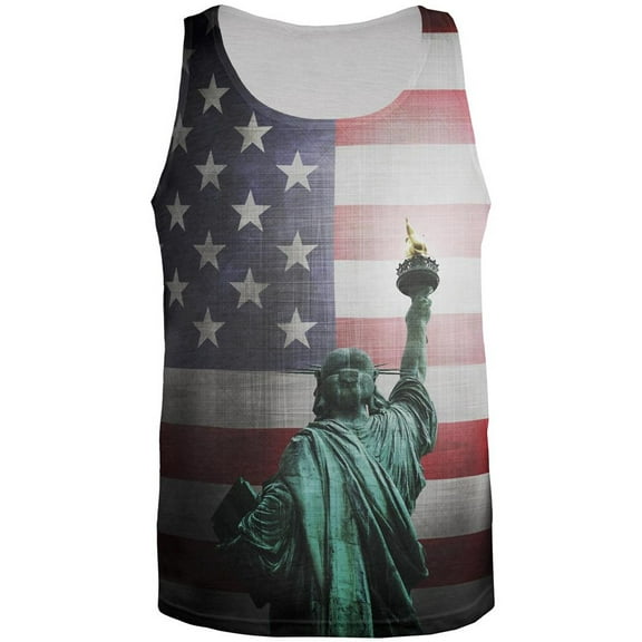 4th of July Let Lady Liberty Light the Way All Over Mens Tank Top Multi X-LG