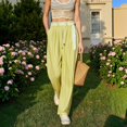 thumbnail image 2 of EDFBUYKRS Female Women Pants Casual Sweatpants Women Petite Short Set Women's Casual Pants Lace Trim Straight Leg Pants Comfortable Breathable Summer Fall Travel Outdoor Everyday Wear M, 2 of 5